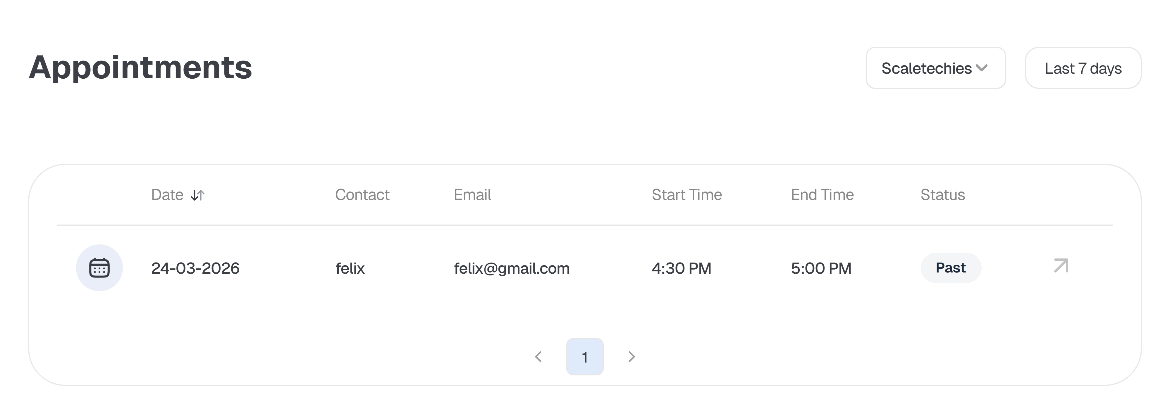 Appointment visibility