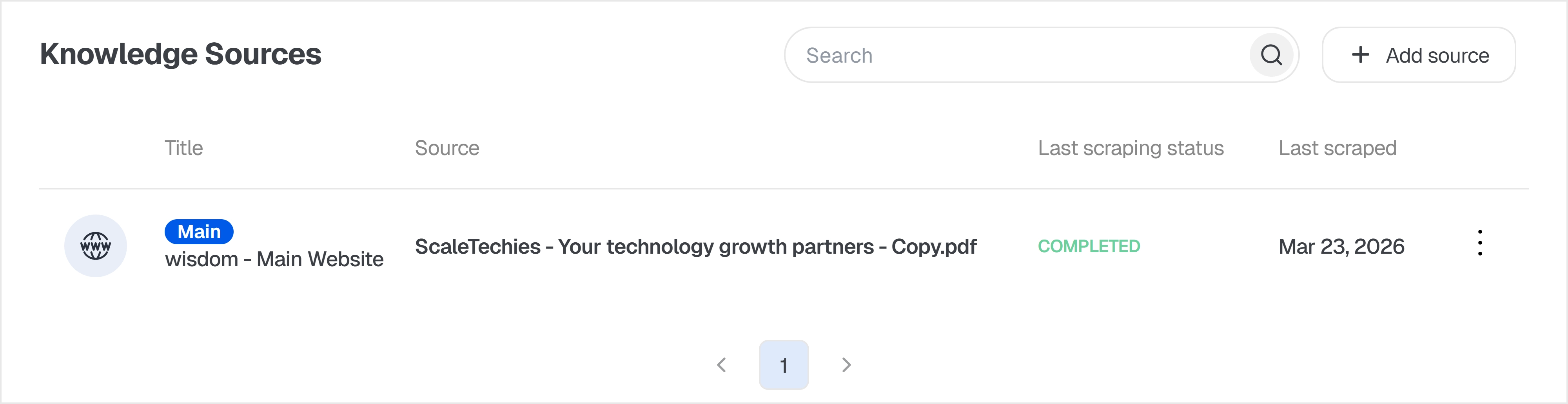 Add Main Business Context, Pages and files, and Product links with controlled ingestion that keeps answers current and usable.